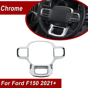 Jecar2023091113 Jecar For Ford F150 2021 Interior Steering Wheel Decor Cover Trim Bezels Accessories