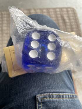 Jen E 70016 Blue Dice White Dots Gear Shifter Handle Shift Knob New Old Stock