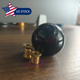 Sk-1006-bk Jonjea Round Ball Shift Knob Black Acrylic Universal Gear Shifter Head With 3 Adapters