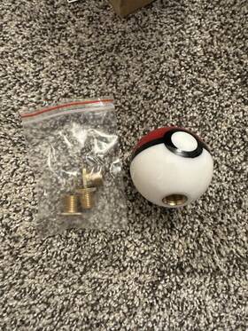 Jonjea Sk-1060 Universal Pokemon Shift Knob Round Poke Ball Go Gear Shifter Head With 3 Adapters
