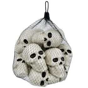 Js-w84133 Just For Party 16 Pcs Halloween Plastic Skulls Head Decor Bag Large White