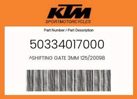 Ktm 50334017000 Genuine Shifting Gate 3mm 125/20098 -
