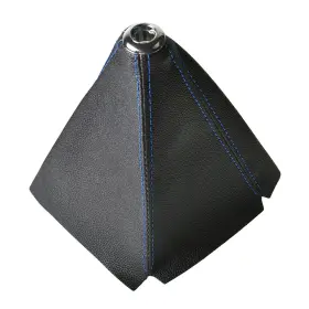 Law103698 Labwork Shift Knob Shifter Boot Cover With Blue Stitches Pvc Leather Universal