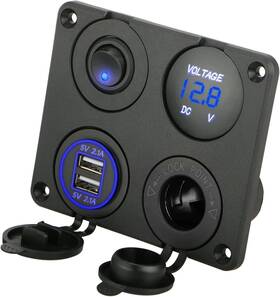 Linkstyle Ls-cr08 4 In 1 Car Charger Panel 4.2a Socket Panel-black