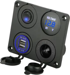 Ls-cr08 Linkstyle 4 In 1 Car Charger Panel 4.2a Socket Panel-black
