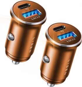 Lisen 2e75-orange 54w Car Phone Charger Usb C Cigarette Lighter Adapter Orange