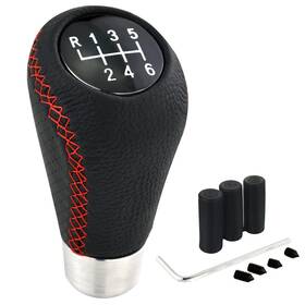 Lunsom Dw808a 6 Speed Manual Shifter Knob Pu Gear Shift Handle Leather Car Shifting