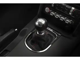 3-sbc-90114-pvc-bl-a Mms 2015-2023 Mustang Premium Black Leather Shift Boot Red Stitching Manual Only