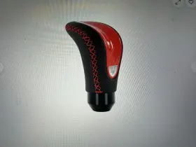 15511261111 Momo Combat Evo Gear Knob Black Leather With Red Insert Original