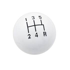 Mr. Gasket 084041025758 Mr. 9619 White 3/8-16 Unc Classic 5 Speed Round Ball Shift Knob