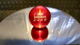 54102-xlt-k4s0 Mugen Jdm Genuine Etched 6 Speed Red Spherical Aluminum Shift Knob Honda Acura