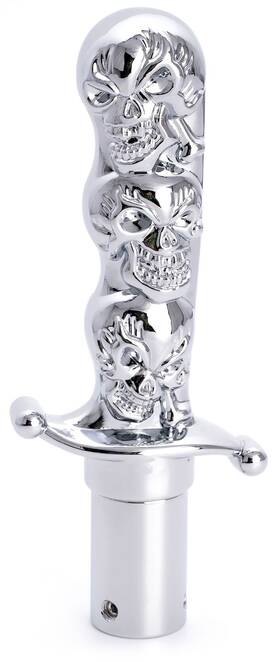 National Truck Parts 13823 Skulls Dagger Chrome Gearshift Knob Screw Mount