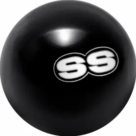 D50301 Oer Solid Black 2-1/8 With White Inch Ss Letter Shift Knob Camaro Nova Chevelle Impala