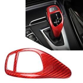 Onestart 834561440391 Carbon Fiber Red Gear Shift Knob Cover Trim For Bmw 1 2 3 4 5 6 Series X3 X5 X4