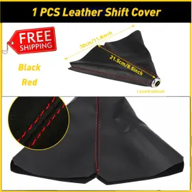 Wwd-xpd-49811 Oxilam Fit Honda Toyota Chevy Gmc Black With Red Stitch Shifter Knob Shift Boot Cover New