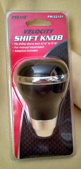 Pilot Automotive Pm-22101 Shifter Knob New Black Chrome Velocity Shift Auto 5/16 Inch To 9/16