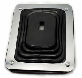 Pirate Mfg Ss9630 Hurst B&m Style Rubber Shifter Boot With Chrome Plate 5-5/8 Inch X6-3/8 Universal #9630