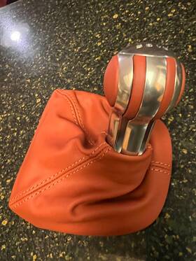 Porsche 11000056aa9n2 Oem New In Box 911 997 Aluminum Look Shift Knob Terracotta Leather