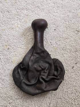 Porsche 928.424.073.01 1978-1986 928/928s 5 Speed Manual Shift Boot Knob Brown Leather Original