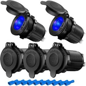 Qidoe Qd33-10-k11 5 Pcs Cigarette Lighter Socket 12v Dc 24v Car Marine Motorcycle Power Pack