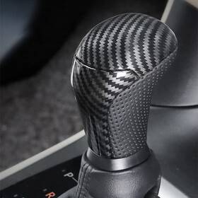 Qiilu Qiiluz83hw74gkc Black Leather Carbon Fiber Replacement Gear Shift Knob Shifter For 2014