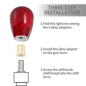 Rastp Sfn105-red Universal Red Carbon Fiber Automatic Car Gear Shift Knob Shifter 5 6 Speed Jdm