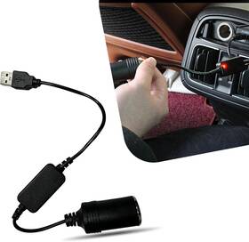 Sephile Sep33 1 Pc Car 5v To 12v Cigarette Lighter Female Socket Adapter Usb Boost Black
