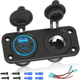 Qd-1718 Shenzhen Wangyimai Technology Co Ltd Cigarette Lighter Socket Qidoe 12v Splitter Panel 78w Usb 2 In 1 - 3