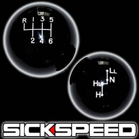Sickspeed Ss10741 Ol Skool Shift Knob/transfer Case Set For Manual Gear Shifter 4x4 6-speed Black