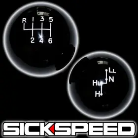 Ss10741 Sickspeed Ol Skool Shift Knob/transfer Case Set For Manual Gear Shifter 4x4 6-speed Black
