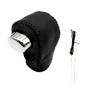 Sinkita 928351378569 Car Gear Shift Knob Cover Suitable For Honda Crv Black Leather And Thread