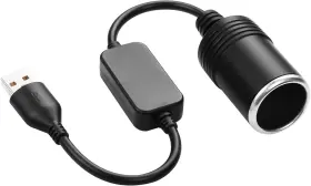 Sinloon 682559612233 5v Usb To 12 Volt Car Cigarette Lighter Socket Female Black
