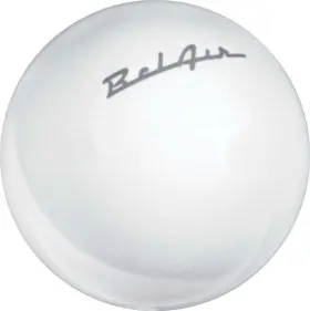 D52203 Speed Dawg Solid White Shift Knob With Gray Bel Air Script Logo