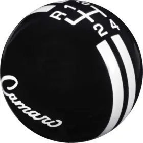 D66301 Speed Dawg Solid Black 4-speed Shift Knob With White 1968-69 Inch Camaro Script Logo And Rally