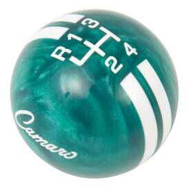 Speed Dawg D66354 Pearl Green 4-speed Shift Knob With White 1968-69 Inch Camaro Script Logo And Rally