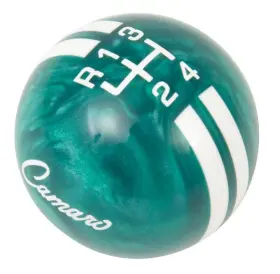 D66354 Speed Dawg Pearl Green 4-speed Shift Knob With White 1968-69 Inch Camaro Script Logo And Rally