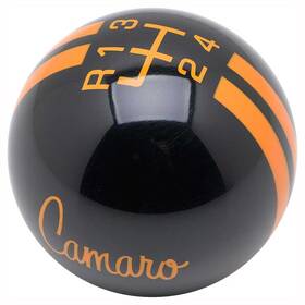 Speed Dawg D68601 Solid Black 4-speed Shift Knob With Orangr 1970-74 Inch Camaro Script Logo And