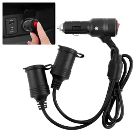Er-0401 Ssnnuu 3ft 1 To 2 Car Cigarette Lighter Extension Cord 3.80 1.12 1.10 Inch Tuo