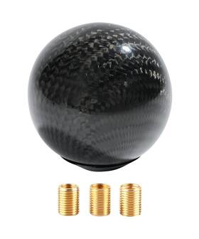 Sujade 287txptt001 Yakefly Universal Shifter Round Carbon Fiber Shift Knob With 3 Aluminum Adapt