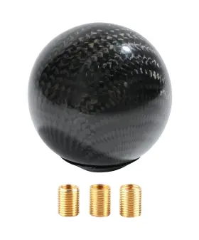 287txptt001 Sujade Yakefly Universal Shifter Round Carbon Fiber Shift Knob With 3 Aluminum Adapt