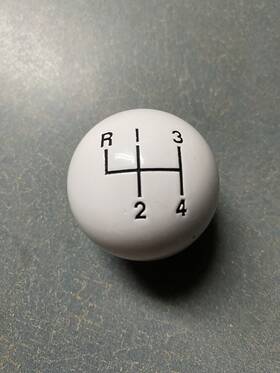 The Parts Place Inc. Cp4927z 4 Speed Hurst Shifter Knob With Logo - White Made In U.s.a