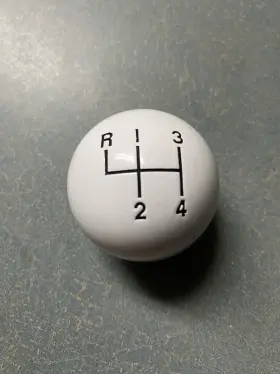 Cp4927z The Parts Place Inc. 4 Speed Hurst Shifter Knob With Logo - White Made In U.s.a