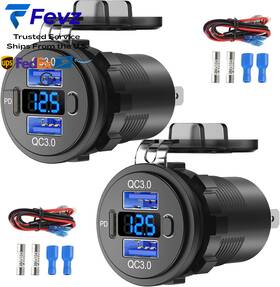 Tianwidjew Gsg2023-5m 2 Pack 12v Usb C Outlet Marine Charging Port For Car Dual Quick