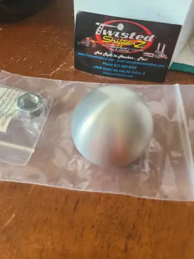 Blt-200-brsh Twisted Shifterz Universal Round Shifter Ball Brushed Aluminum Silver