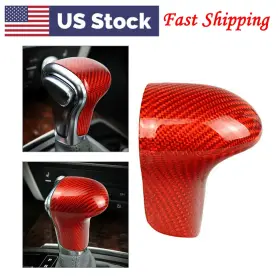 Twoagain 698632478689 1x Red Carbon Fiber Shift Knob Cover Shell For Audi A4 A5 Q5 Q7 A6 A7 S6 S7 Us