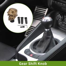 Uauto1 656417029891 8.6cm Skull Automatic And Manual Shift Knob With 3 Adapter Resin Copper Tone 1 Set
