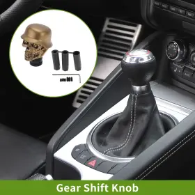 Uauto1 656417029891 8.6cm Skull Automatic And Manual Shift Knob With 3 Adapter Resin Copper Tone 1 Set