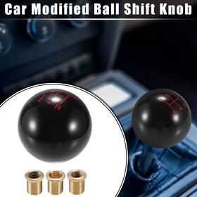 Uauto1 703820819622 1 Set Car Manual 4 Speed Ball Gear Shift Knob Universal Black With Adapters