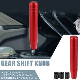 Uauto1 726215900675 Car Auto Gear Shift Knob With 3 Threaded Adapters 7 Inch Lever Cover Head Red