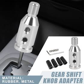 Uauto1 766549512618 Gear Shift Knob Adapter Kit With 4 Rubber Hoses M12x1.25 Lever Cover Head Metal